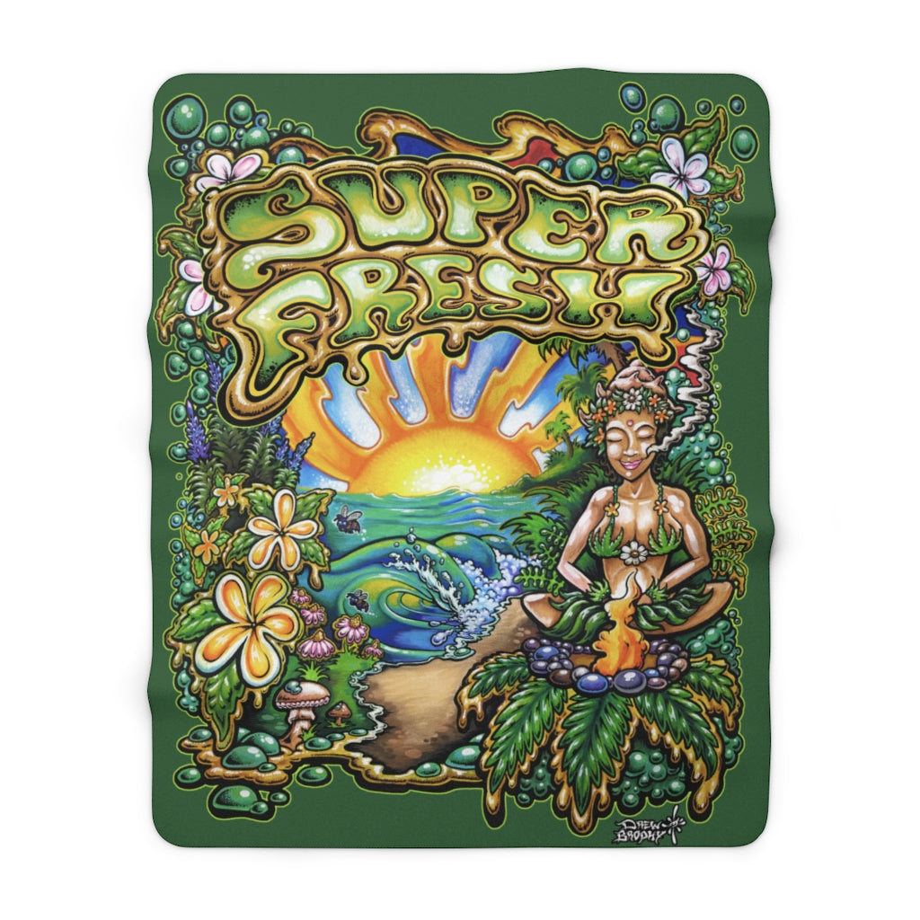 Super Fresh Island Girl Sherpa Fleece Blanket