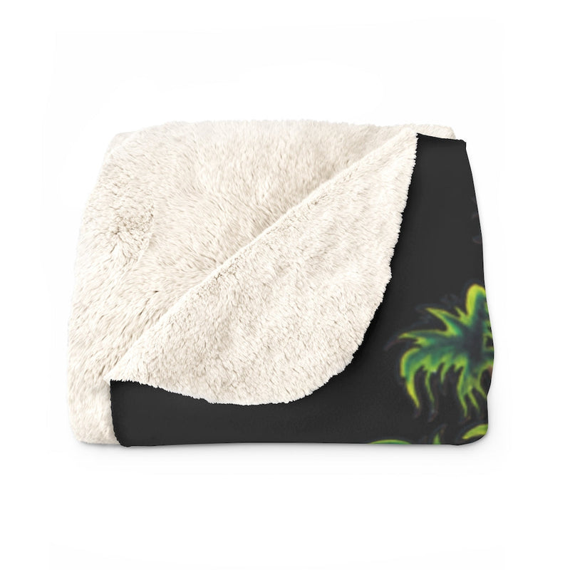 Midnight Tiki Sherpa Fleece Blanket