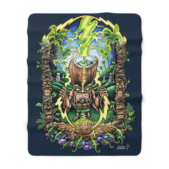 Electric Tiki Sherpa Fleece Blanket