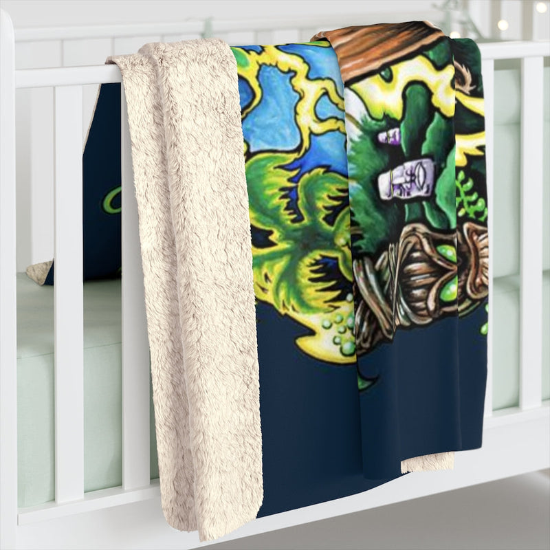 Electric Tiki Sherpa Fleece Blanket