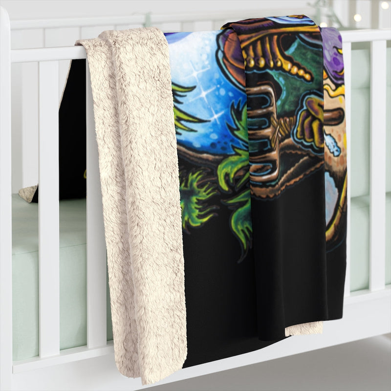 Midnight Tiki Sherpa Fleece Blanket